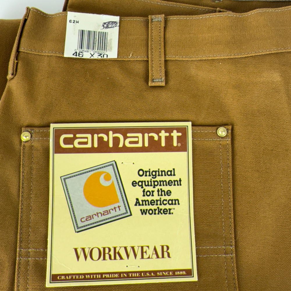 Carhartt Double Front Work Dungaree Pants Mens 46x30 62W Brown NWT NOS